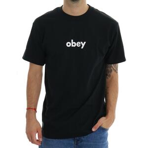 T-SHIRT LOWER CASE OBEY NERO